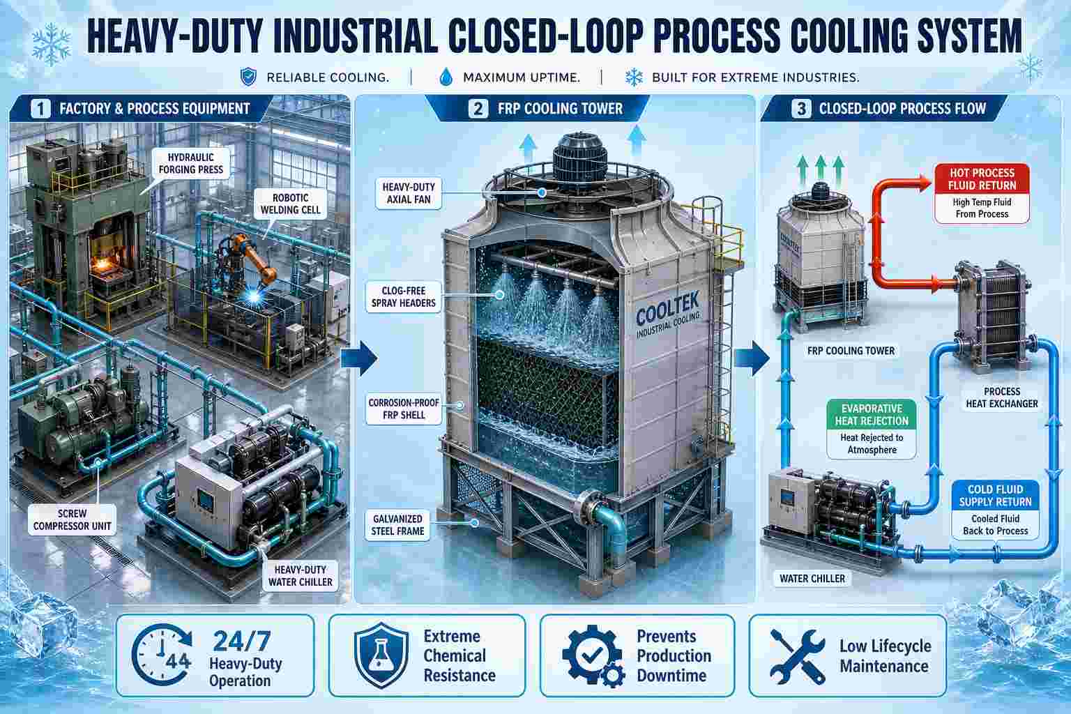 FRP Cooling Tower DBNL-30 for HVAC & Industrial Chiller Systems — China Factory Exporter